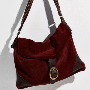 Free People We the Free Watson Suede Messenger Bag - Burgundy